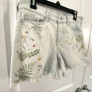 Anthropologie PILCRO High Rise Denim Floral Shorts